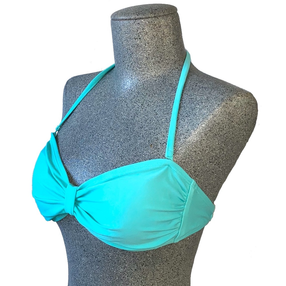 Aqua Blue Convertible Halter Strapless Bikini Top